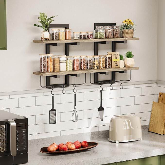 Creso hom Floating Shelves, Hanging Bathroom Shelves 2-Tier, Wall Mounted - Image 7