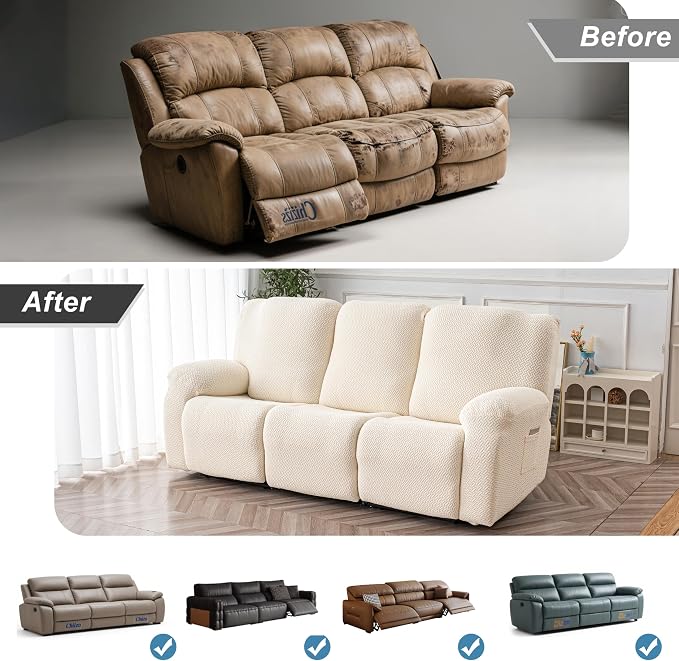 Genina Recliner Sofa Cover Stretch Couch Covers, Sofa Slipcover - Image 4