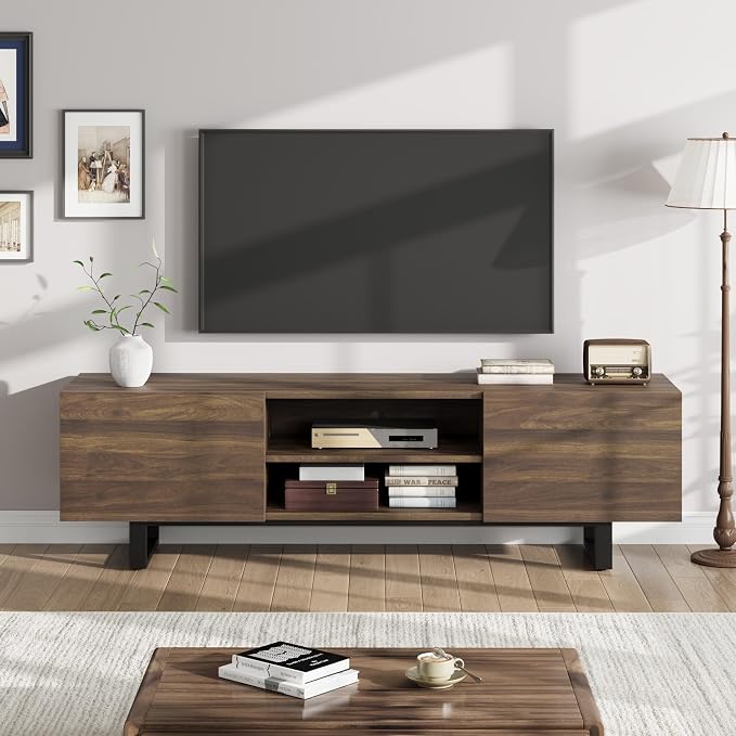 GarveeHome Industrial TV Stand for 80 in, Modern Entertainment Center by GarveeHome