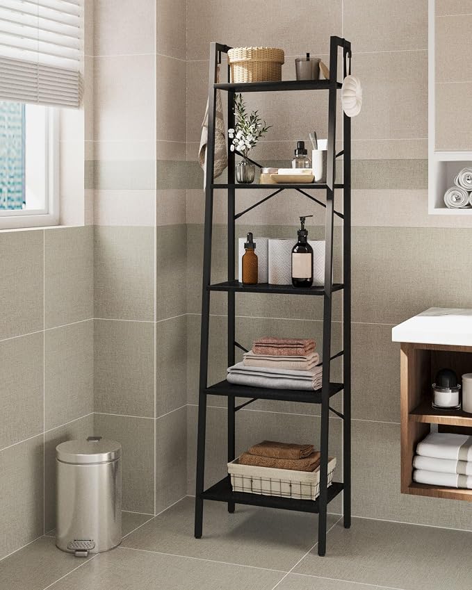 Hzuaneri Ladder Shelf, Bookshelf Bookcase, Freestanding Corner Storage Shelve - Image 4