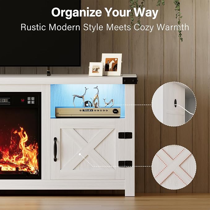YESHOMY LED Fireplace TV Stand - Image 3