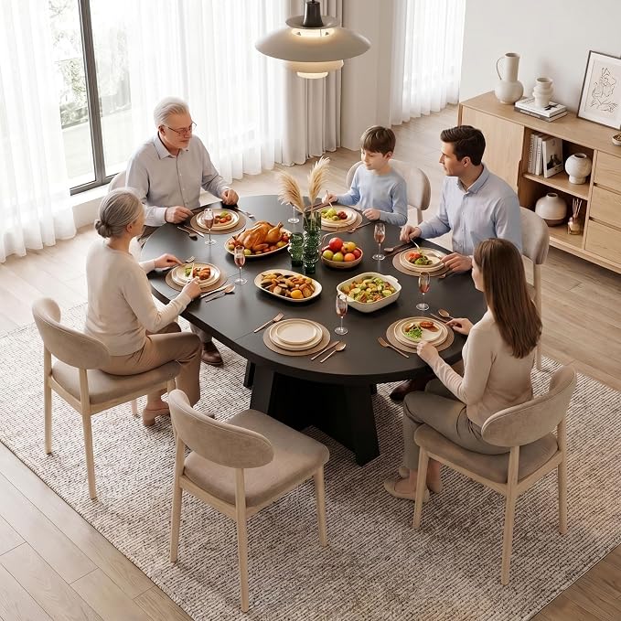 iPormis 43.3in-59in Extendable Round Dining Table - Image 5