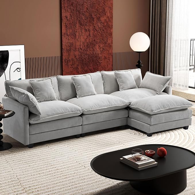 Ihanherry 111.4" L Shaped Modern Sofa Modular Sectional Cloud Couch by iHanHerry