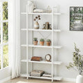 Bookshelf 5 Tiers White Wooden Storage Shelf, Modern Open Display Storage by EternalHome
