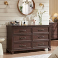 SAVOR LIFE Farmhouse Espresso 6 Drawer Dresser by SAVORLIFEFurniture