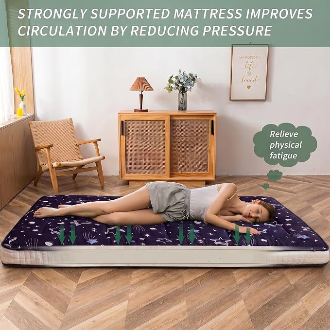 MAXYOYO Futon Mattress, Extra Thick Folding Sleeping Pad Breathable Floor - Image 3