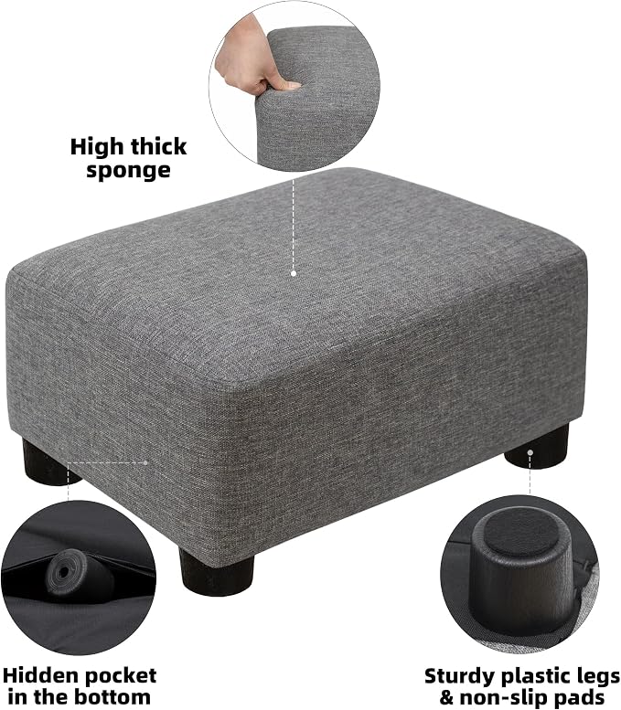 CAROLMADE Small Foot Stool Ottoman Footstool - Image 5