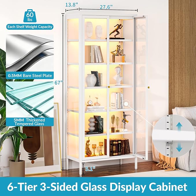 6-Tier Glass Display Cabinet - Image 4