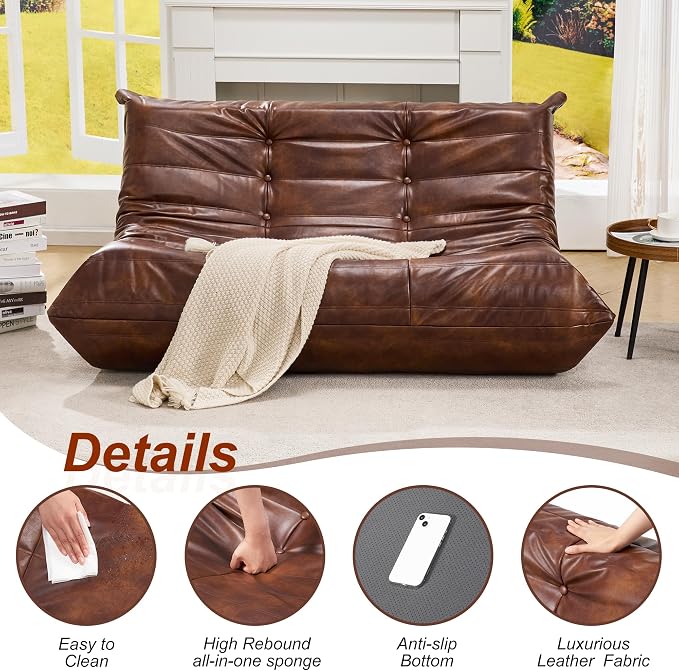 Hobestluk Bean Bag Chair Giant Bean Bag Sofa 2 Seater Bean Bag Chairs - Image 4