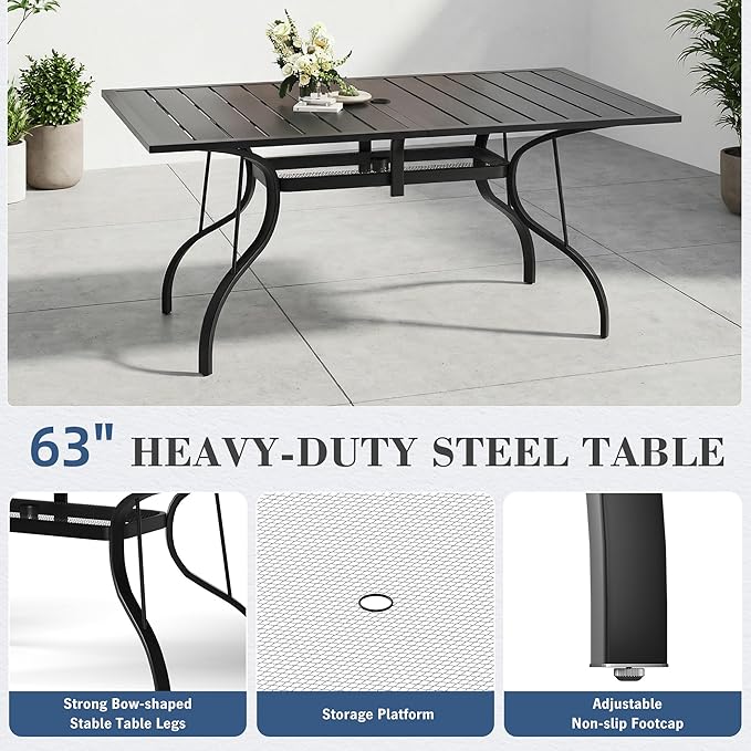 HOMREST 7 Piece Outdoor Patio Dining Set - Image 5