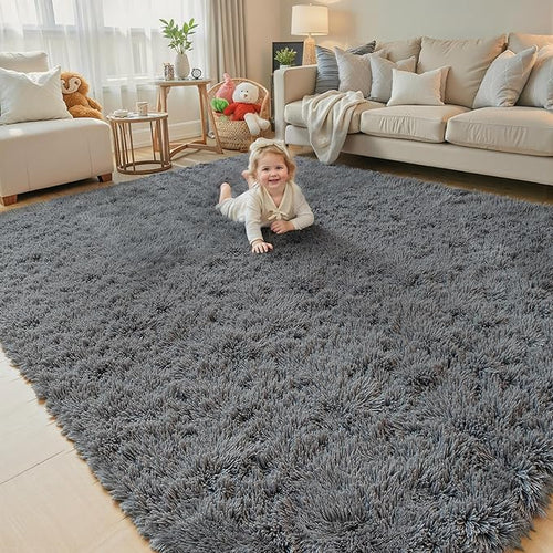 Area Rugs 10x14 Living Room, Shaggy Carpet Soft Plush Furry Bedside Rug Large - Image 2