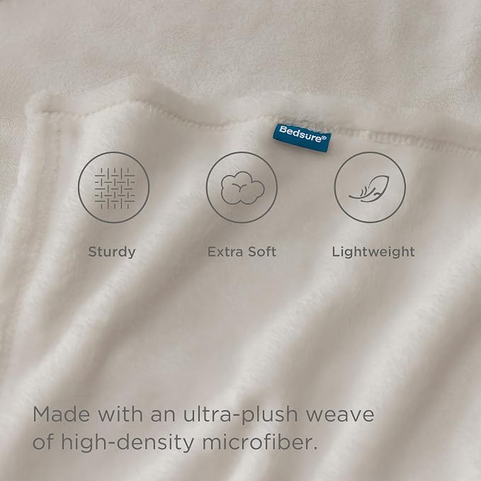 Bedsure GentleSoft Fleece Throw Blanket Linen - Image 3