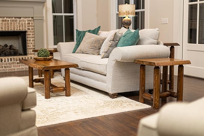 Rustic Log Live Edge End Table – Small Indoor End Table or Night Stand Table - Image 5