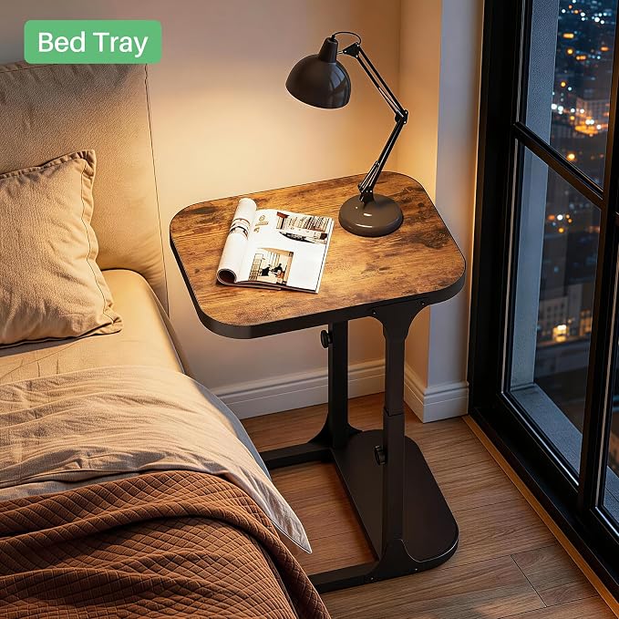 Kitstorack Ultra Stable & Durable End Table, Ajustable Height C Shaped Side - Image 2