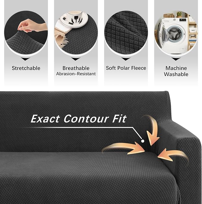 Arfntevss Stretch Sectional Couch Covers L Shaped Corner Sectional Sofa Cover - Image 5