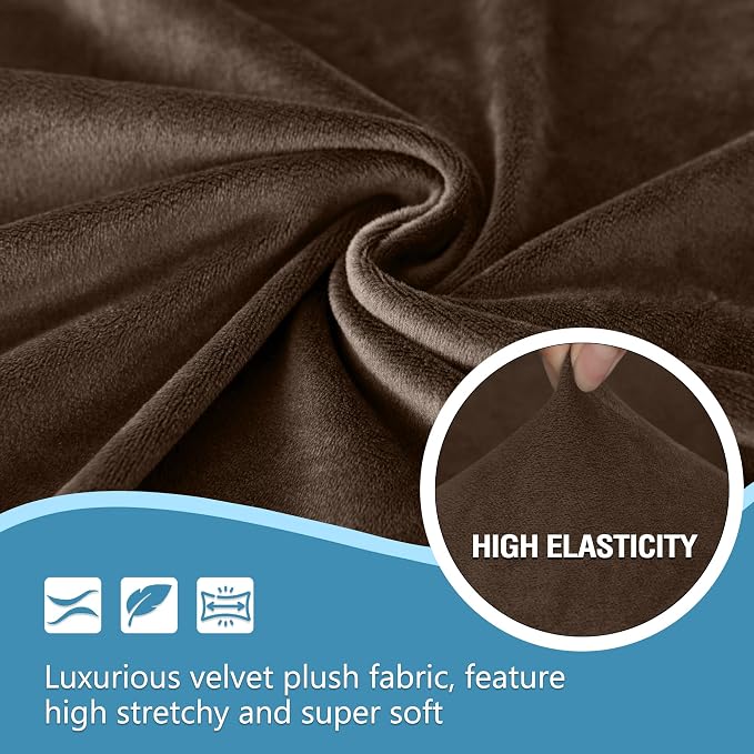 HDCAXKJ Corner Sectional Couch Covers Velvet Stretch L Shape Sofa Cover Soft - Image 3