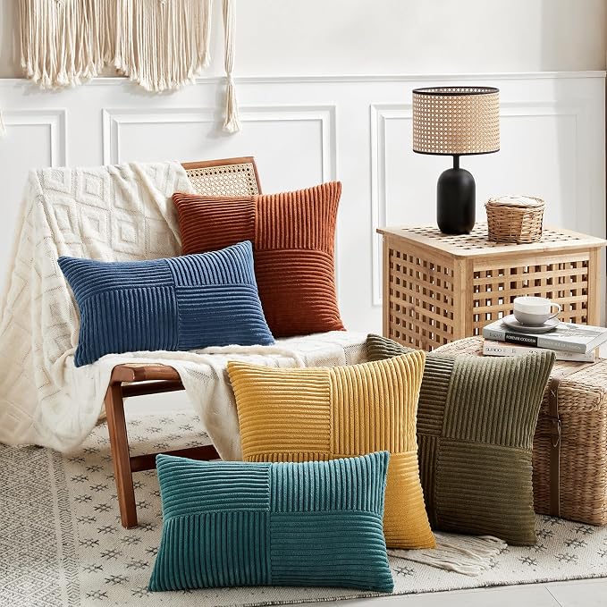 Fancy Homi 2 Packs Teal Samll Decorative Throw Pillow Covers 14x14 Inch - Image 6