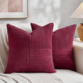 Fancy Homi 2 Packs Burgundy Red Decorative Throw Pillow Covers 20x20 Inch by Fancy+Homi