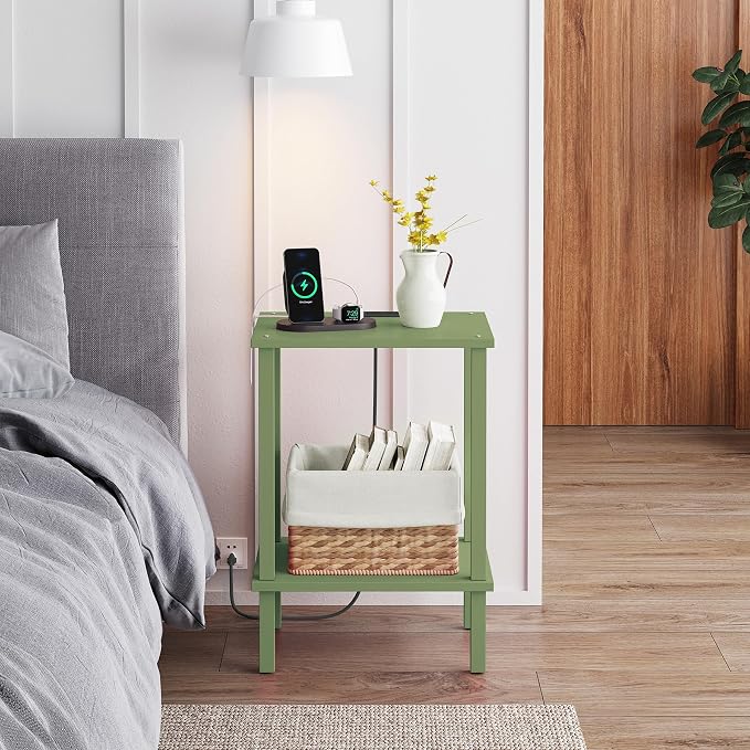 TUTOTAK End Table with Charging Station, Small Side Table with Outlets - Image 5