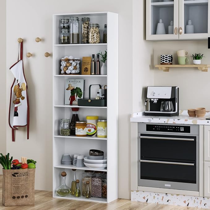 FOTOSOK 6-Tier Open Bookcase and Bookshelf, Freestanding Display Storage - Image 4