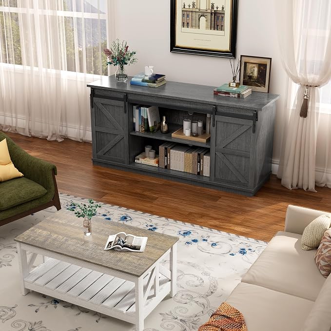 YESHOMY TV Stand for Televisions up to 65 Inches, - Image 3