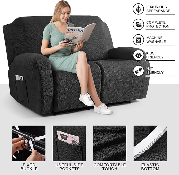 Timeles Extra Wide Recliner Loveseat Covers Oversized Reclining Couch Covers - Image 3