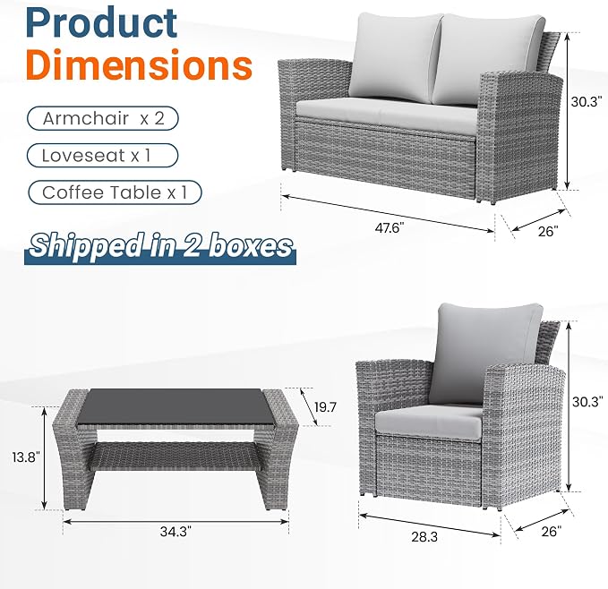 Wisteria Lane Patio Furniture Set, Wicker Outside Outdoor Furniture - Image 2