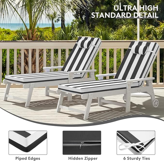 Chaise Lounge Cushion for Outdoor Furniture, Waterproof, Fade-Resistant and - Image 7