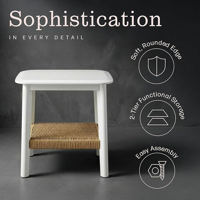 Alaterre Furniture Calais 2-Tier Small End Table - Image 7