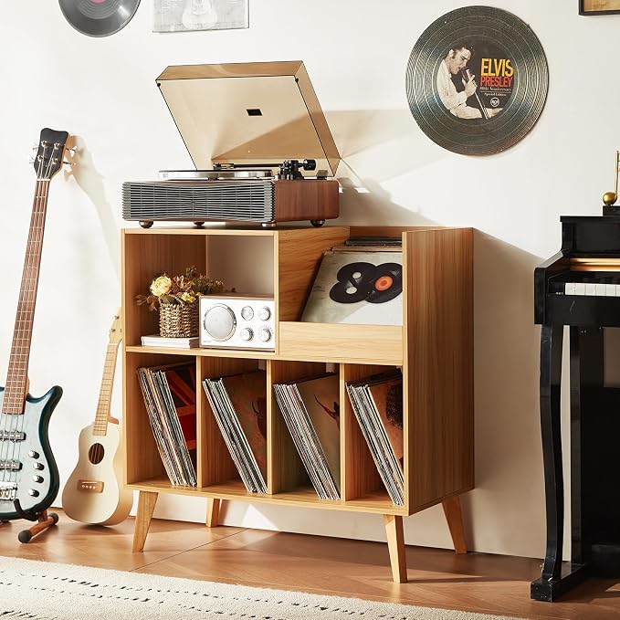 LELELINKY Large Record Player Stand, Turntable Stand by LELELINKY