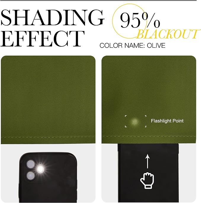 NICETOWN Olive Green Blackout Curtains 102 inches Length - Image 4