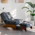 MAXYOYO Accent Chair with Ottoman Adjustable Backrest, Tufted Living Room Chair by MAXYOYO