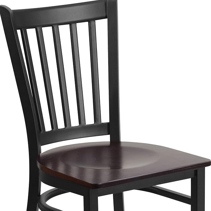 Flash Furniture HERCULES Series Black Vertical Back Metal Restaurant Chair - Image 9