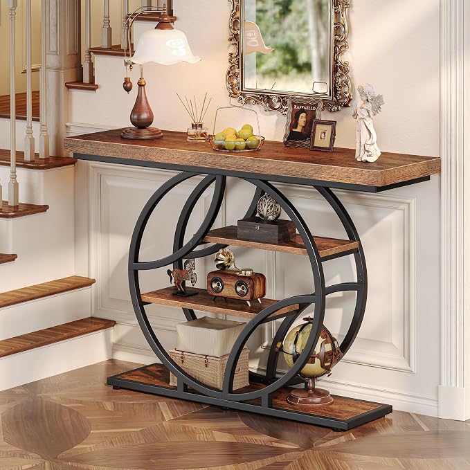 Huuger 47.2 Inch Entryway Table, Industrial Console Sofa Table - Image 4