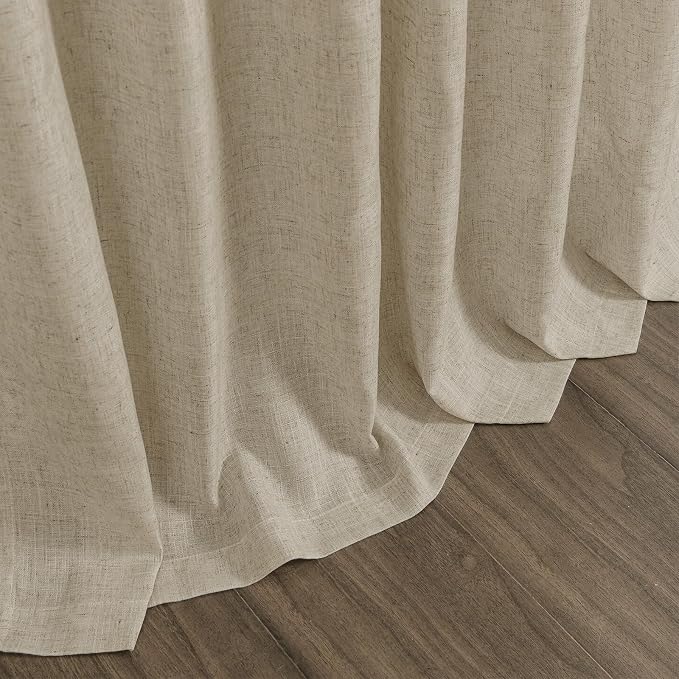 Eggshell Beige Linen Curtains for Living Room 94 Inches Long Light Filtering - Image 9