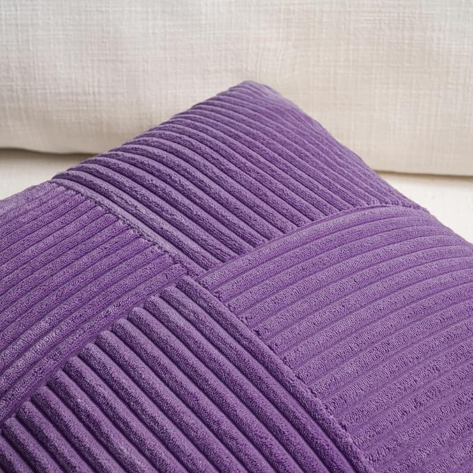 Fancy Homi 2 Packs Purple Lumbar Decorative Throw Pillow Covers 16x26 Inch - Image 3