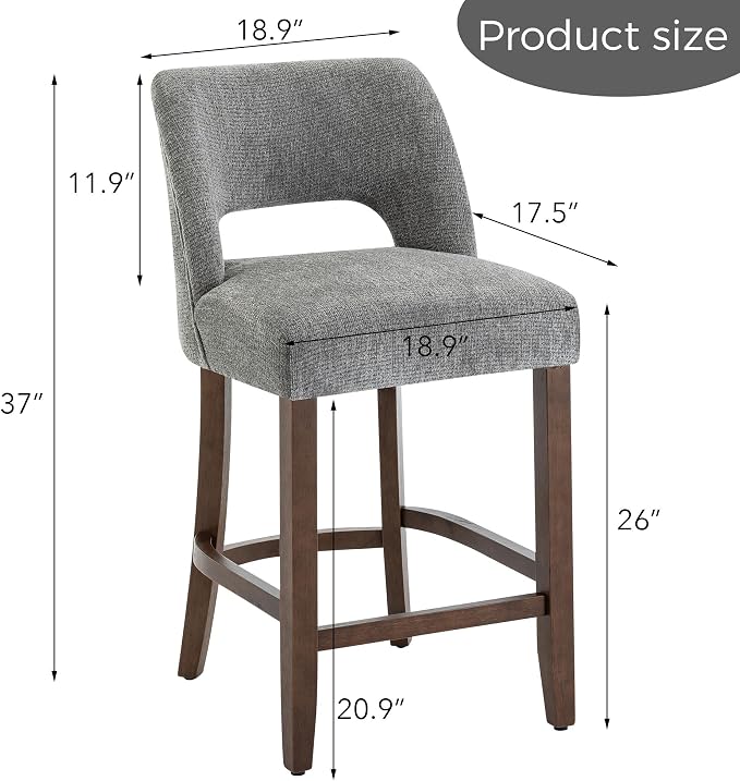 VKNOW Bar Stools Set of 4, Modern Counter Stools - Image 2