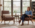 HNY Mid Century Arm Chairs Set of 2, Retro Accent Armchair by HNY