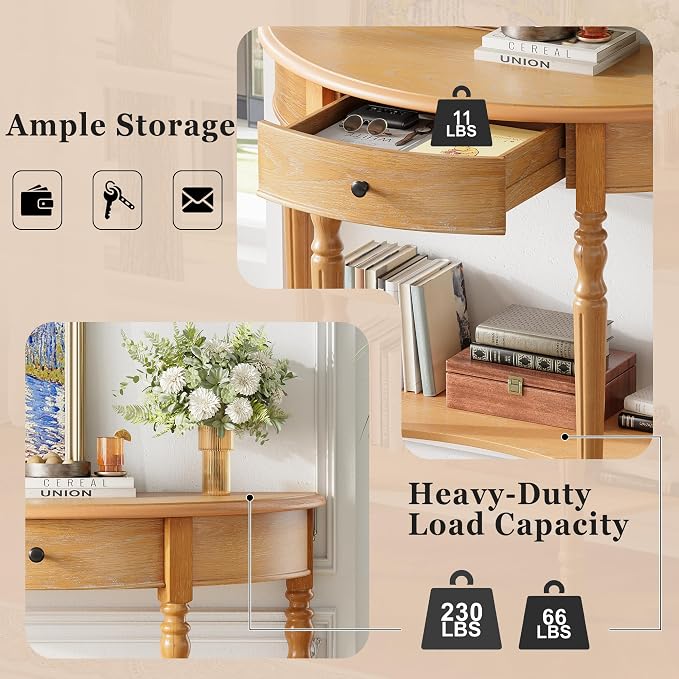 LUMISOL Half Moon Console Table - Image 5