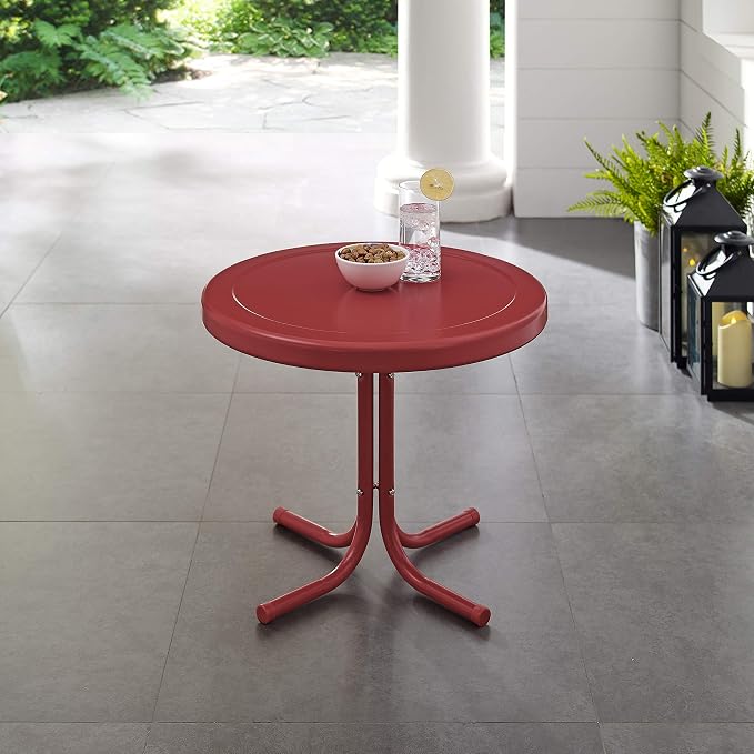 Crosley Furniture Griffith Weather Resistant Retro Metal Outdoor Side Table - Image 2