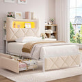 Twin Upholstered LED Bed Frame by JOCOEVOL