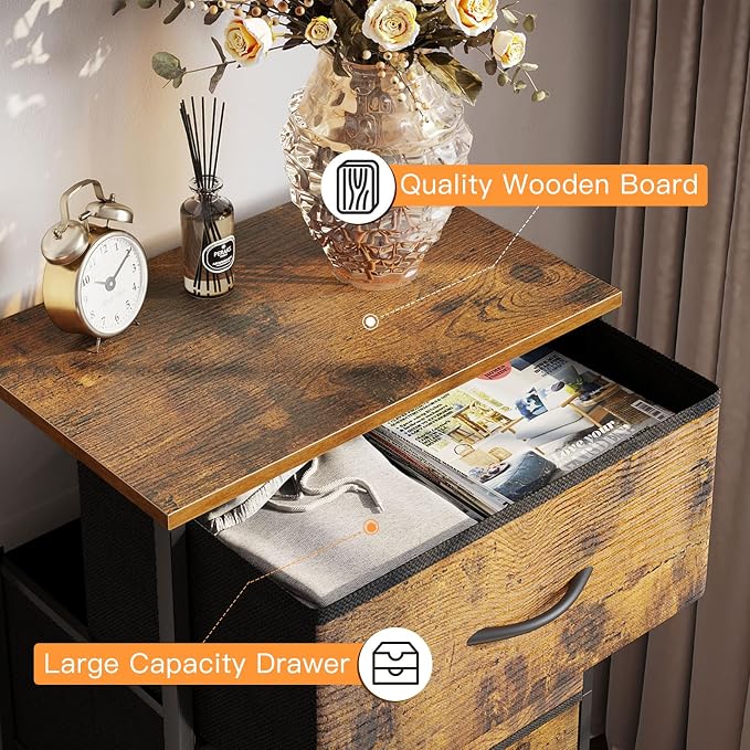 ODK Dresser for Bedroom with 4 Storage Drawers, Small Dresser Chest of Fabric - Image 4