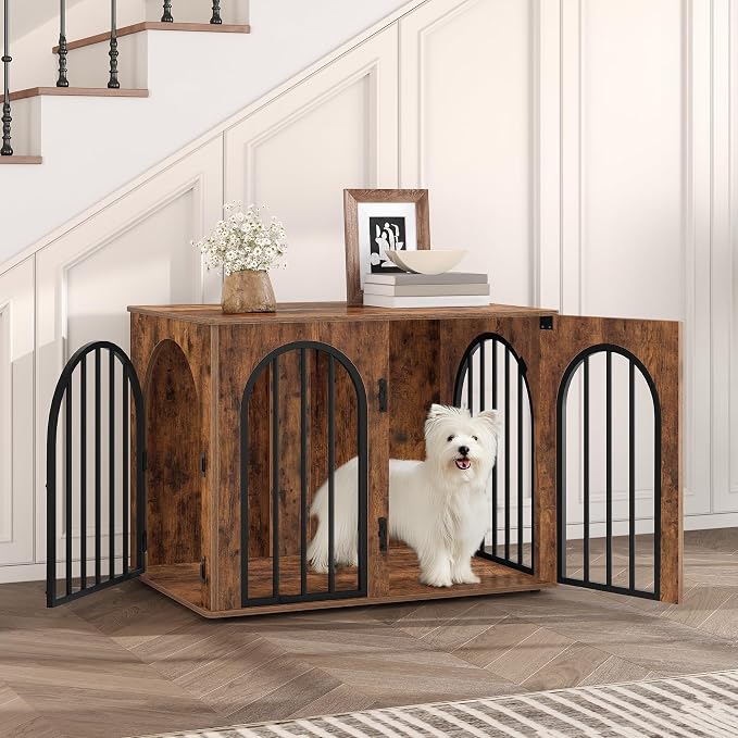 Hzuaneri 31.5'' Wooden Dog Crate Furniture, Indoor Dog Kennel Dogs Cage - Image 3