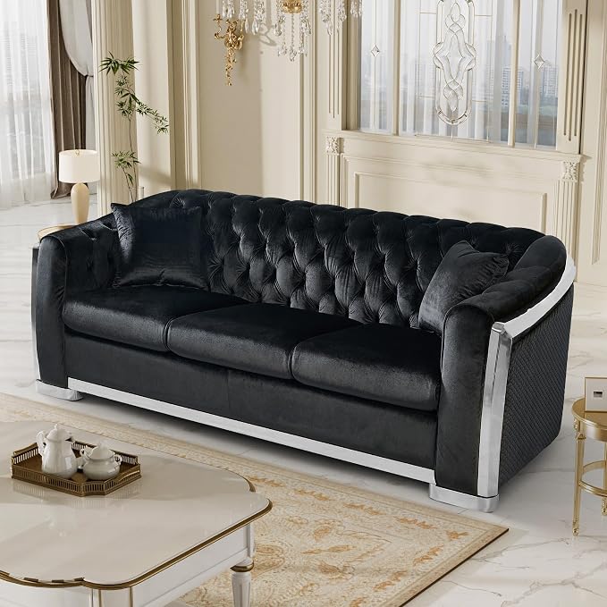 DAMAIFROM Mid Century Modern Chesterfield Sofa Couch, 6 Seater Tufted Sofas - Image 7