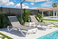 PURPLE LEAF Patio Chaise Lounge Chair Set of 3 Outside Aluminum Plastic by PURPLELEAF