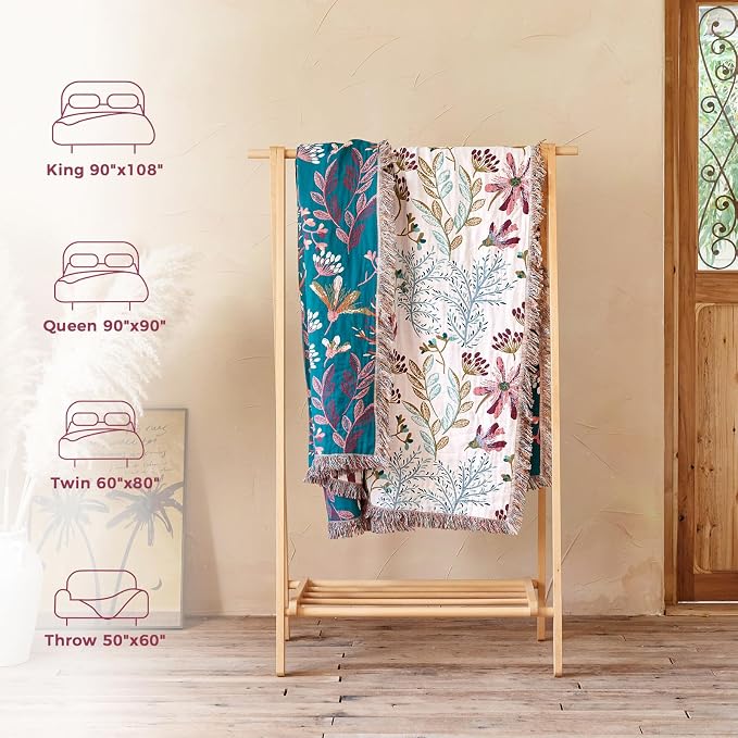 LUTBM Boho Throw Blanket for Bed Cotton Summer Blankets Bedroom Living Room - Image 6