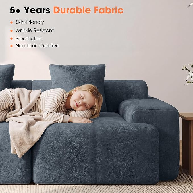 83.5" Boneless Loveseat Couch, Cloud Comfy Couches - Image 6
