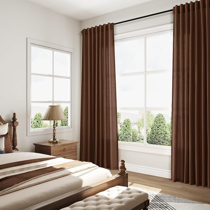 Nanspring Mocha Brown Curtains 84 Inches Long - Image 7