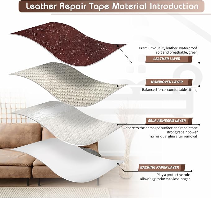 KING MOUNTAIN Leather Repair Patch, 4 x 63 Inches self Adhesive Leather Repair - Image 3
