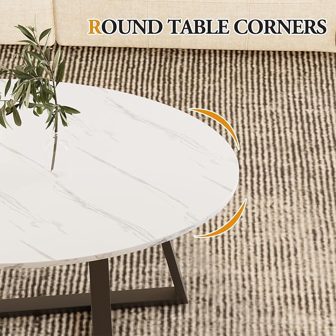 Wolawu Coffee Table Small Oval Table, Modern Center Tea Tables - Image 6